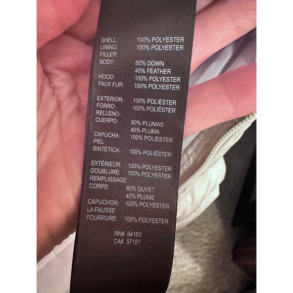 KARL LAGERFELD CREAM DOWN HOODED COAT; SIZE XS - Picture 6 of 6